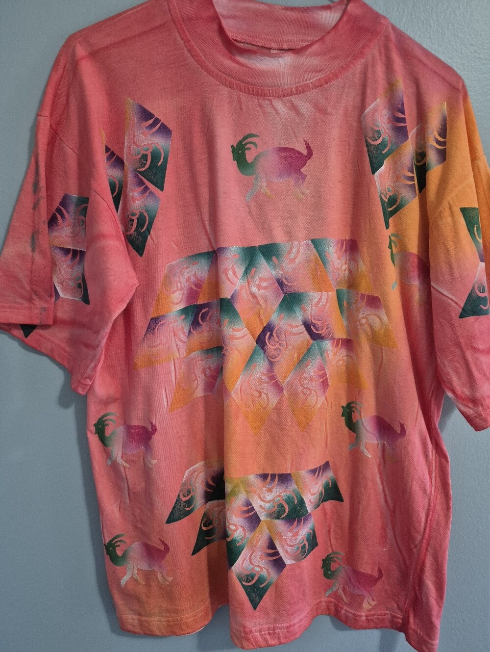 Vintage Tie Dye Multicolor Graphic Tee Medium